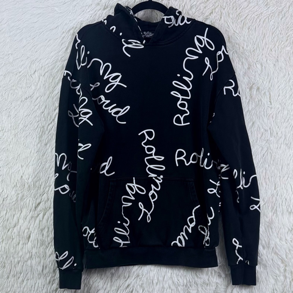 Rolling Loud Men's Small Black All Over Logo Print Pullover Hoodie